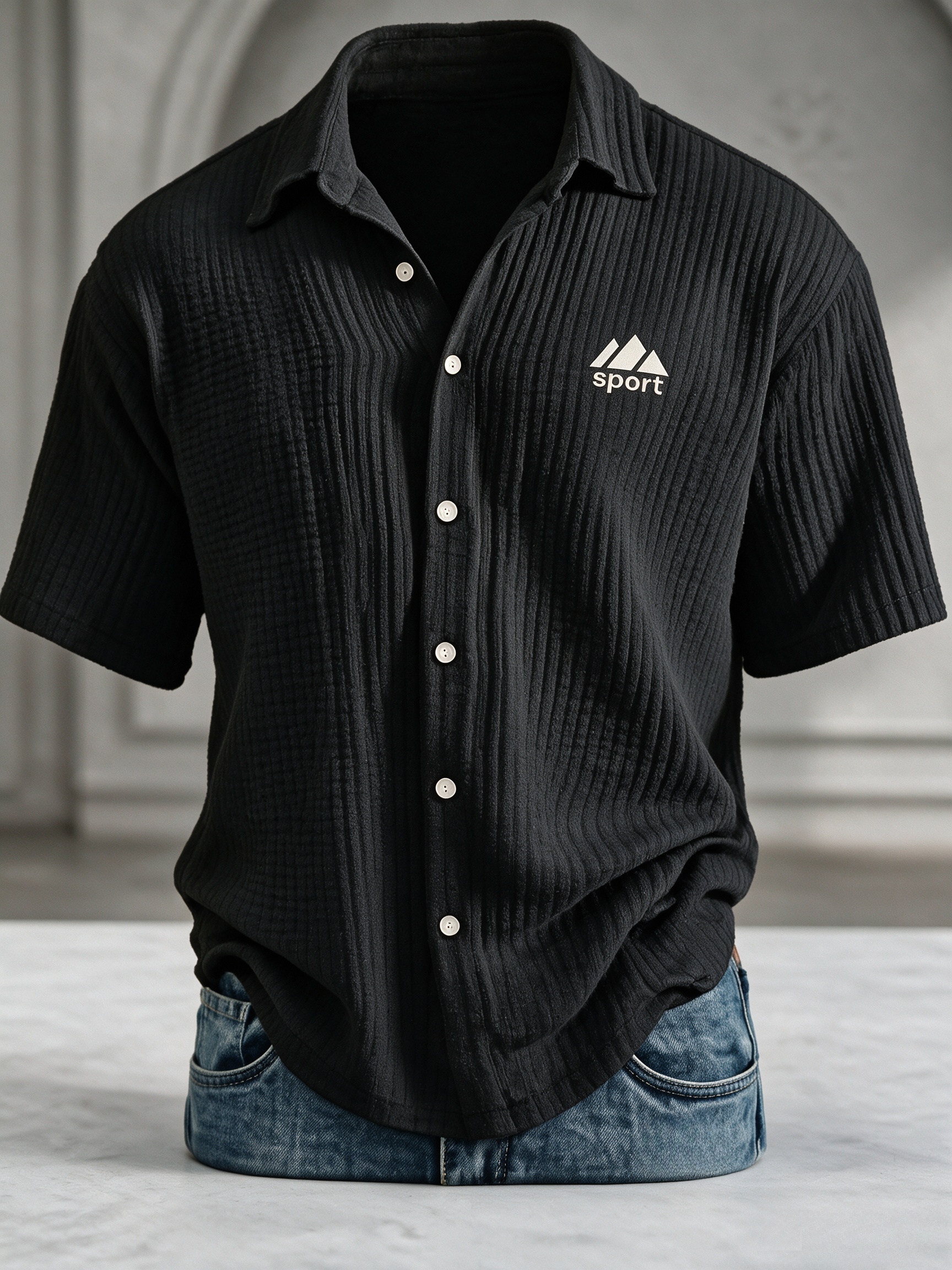 Lukas™ Premium Atmungsaktives Baumwoll-Hemd mit Struktur-Muster