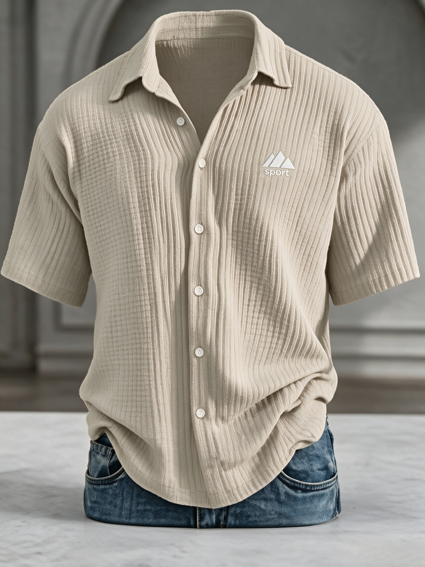 Lukas™ Premium Atmungsaktives Baumwoll-Hemd mit Struktur-Muster