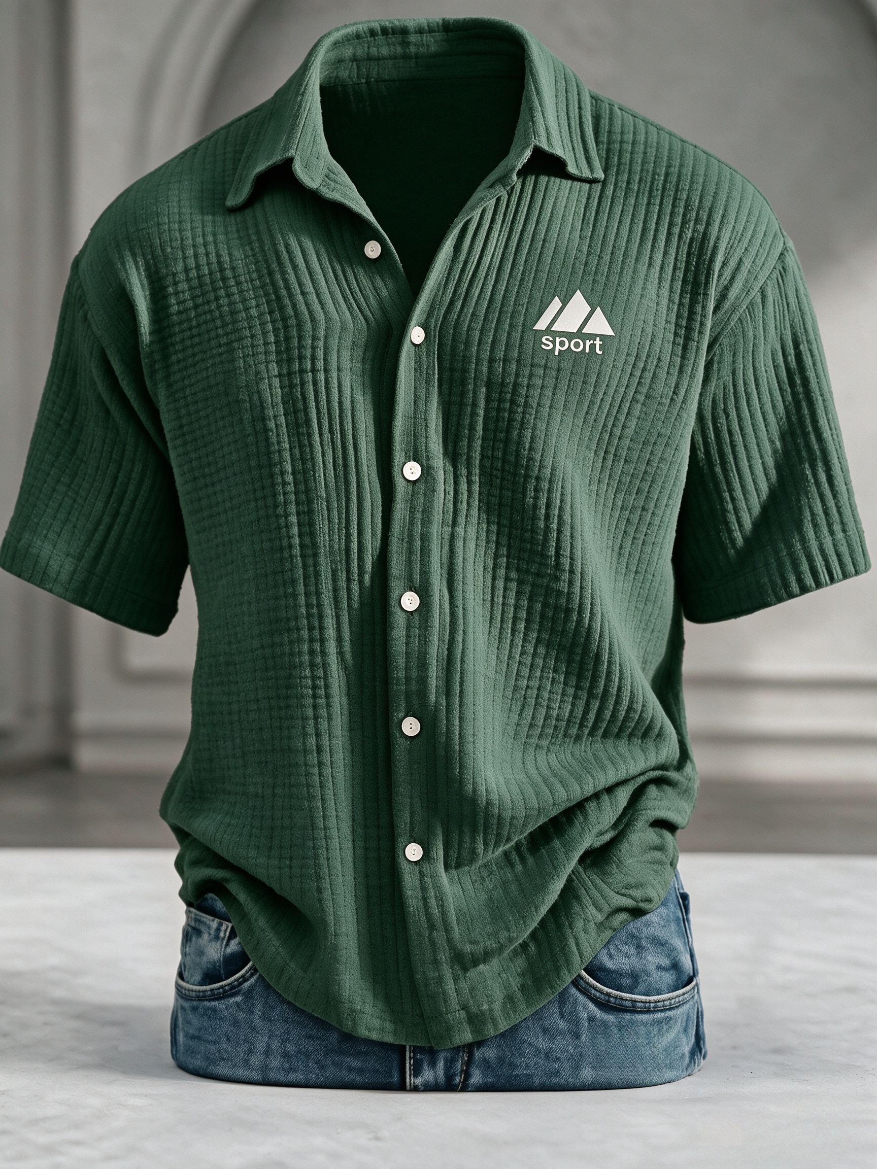 Lukas™ Premium Atmungsaktives Baumwoll-Hemd mit Struktur-Muster