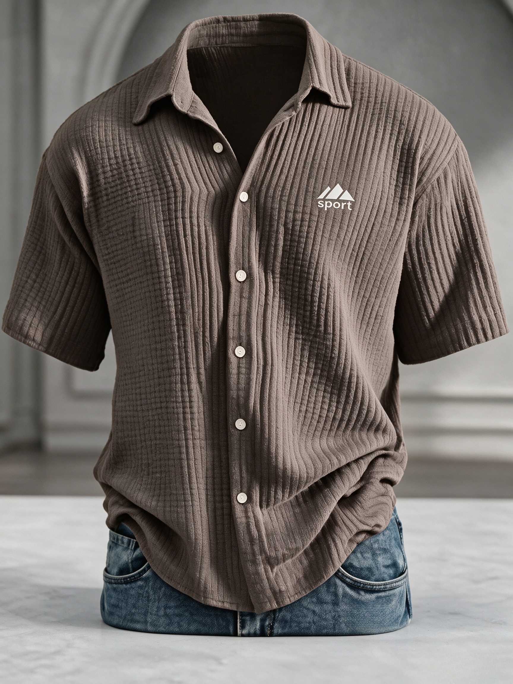 Lukas™ Premium Atmungsaktives Baumwoll-Hemd mit Struktur-Muster