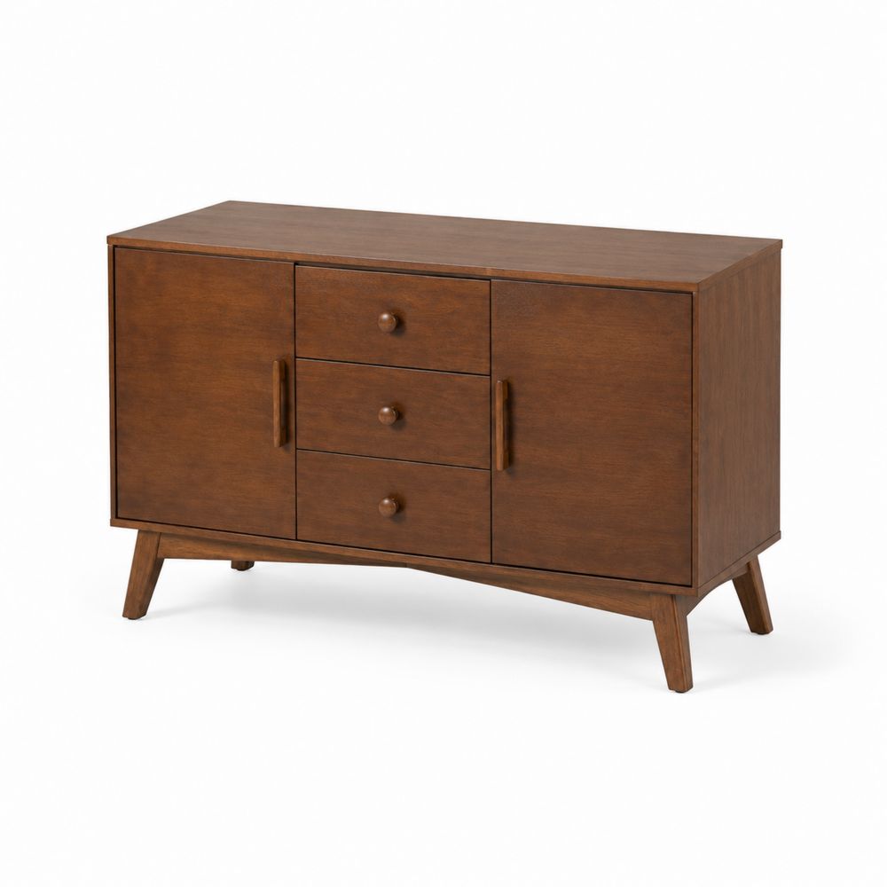 Buffet en bois d'acajou avec 3 tiroirs et 2 portes
