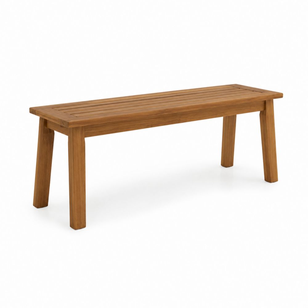 Banc en bois de teck 120x35x45 cm Marron