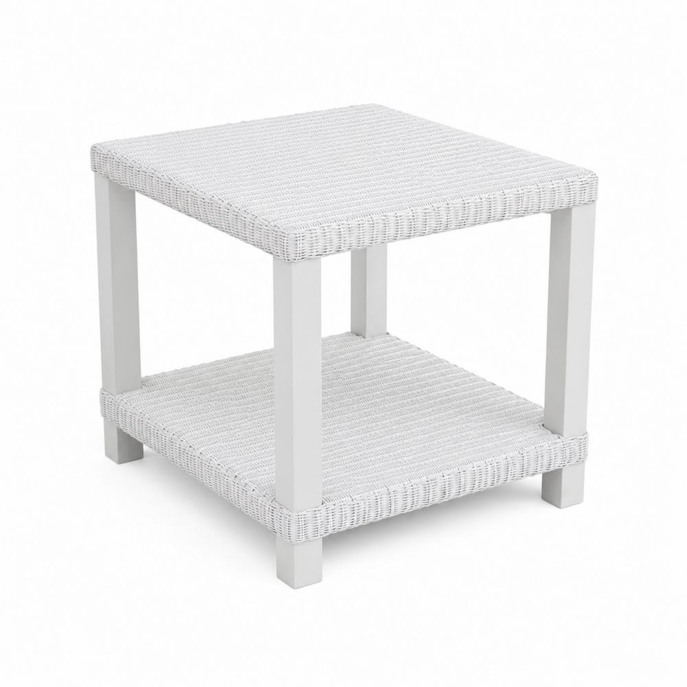 Table d'appoint en aluminium et résine tressée
