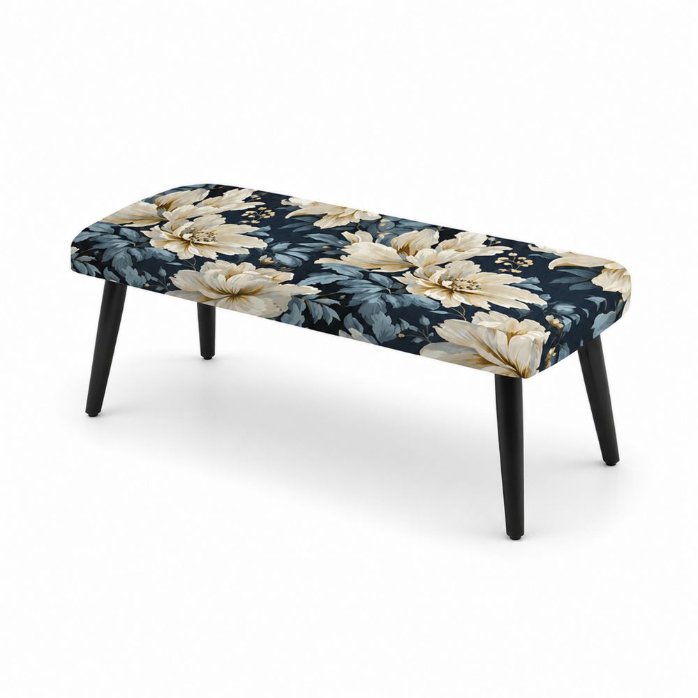 Banc rectangulaire 120cm tissu polyester motif floral