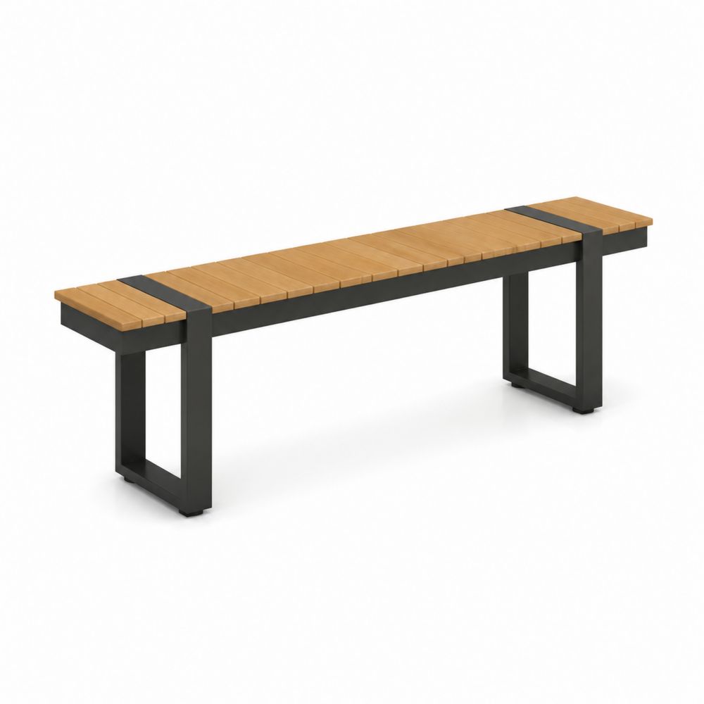 Banc extérieur en bois d'acacia et métal 180 cm