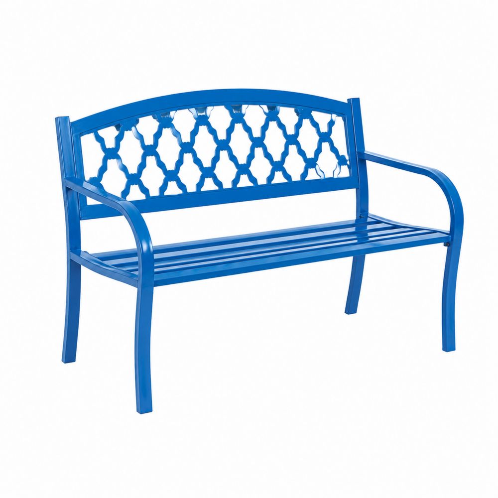Banc en métal bleu 120 cm