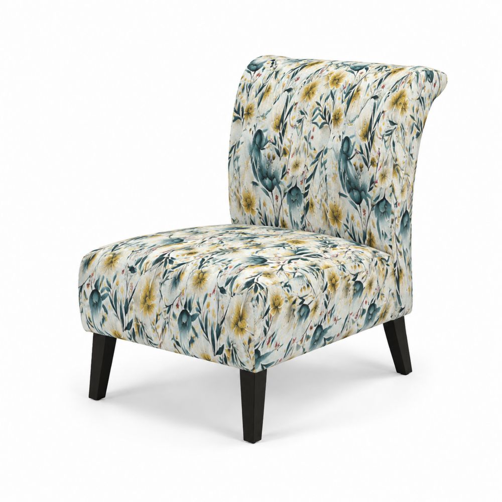 Fauteuil en Tissu Floral sans Accoudoirs