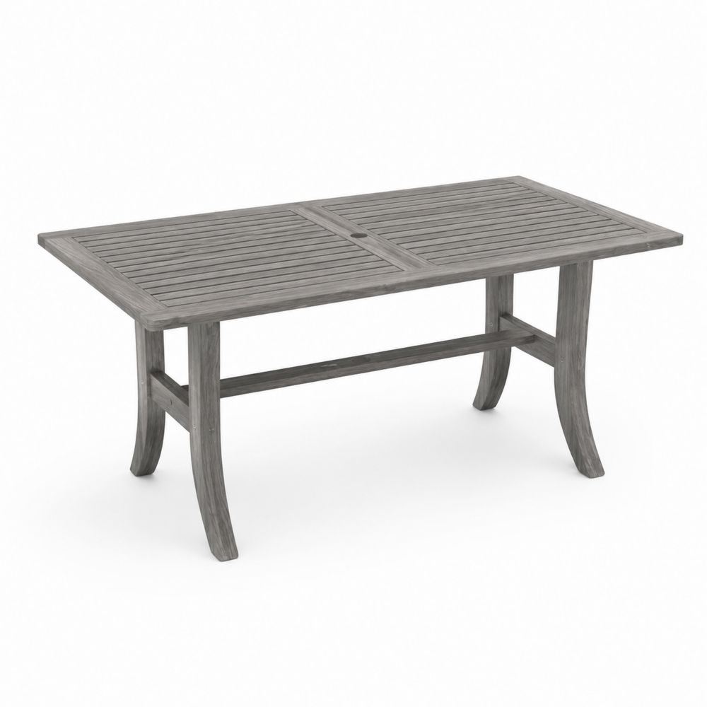 Table de jardin rectangulaire en bois d'acacia gris