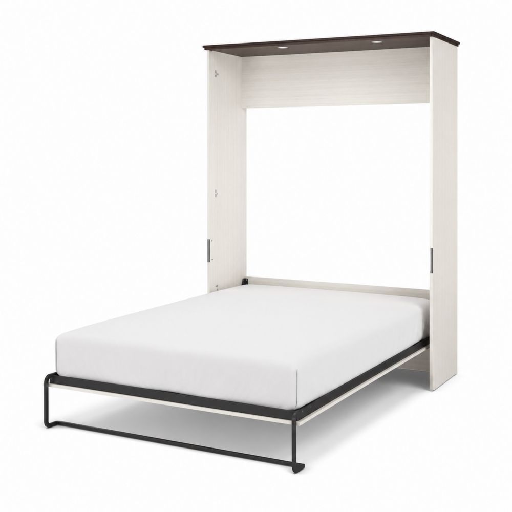 Lit escamotable en bois mélaminé avec cadre en acier