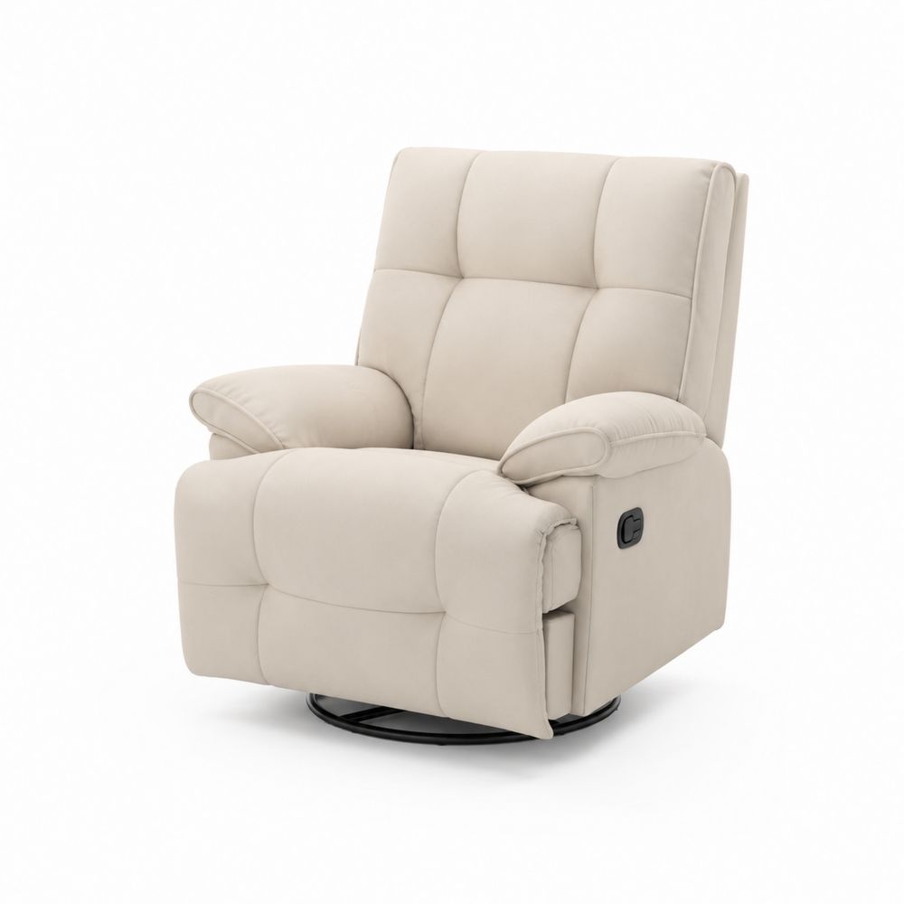 Fauteuil inclinable pivotant en cuir synthétique Beige