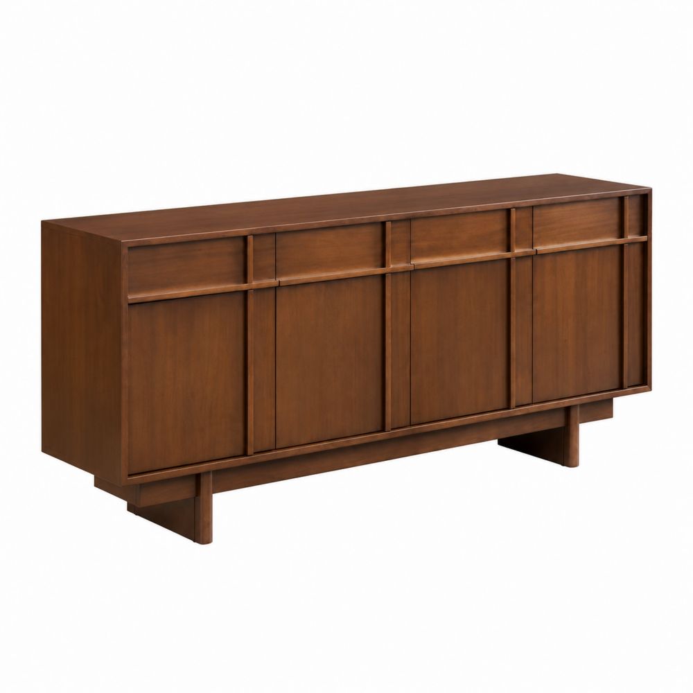 Buffet en bois massif marron 200 cm
