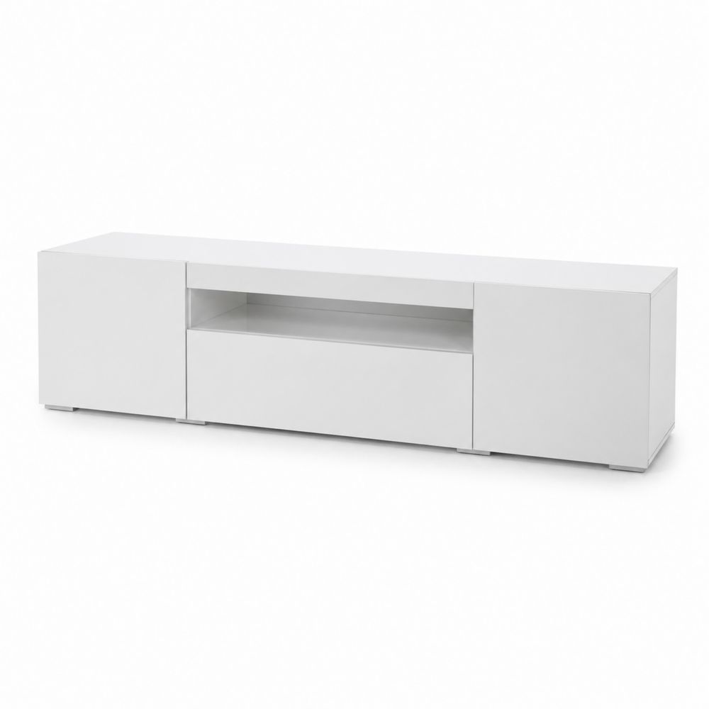 Meuble TV blanc en MDF mat 150cm
