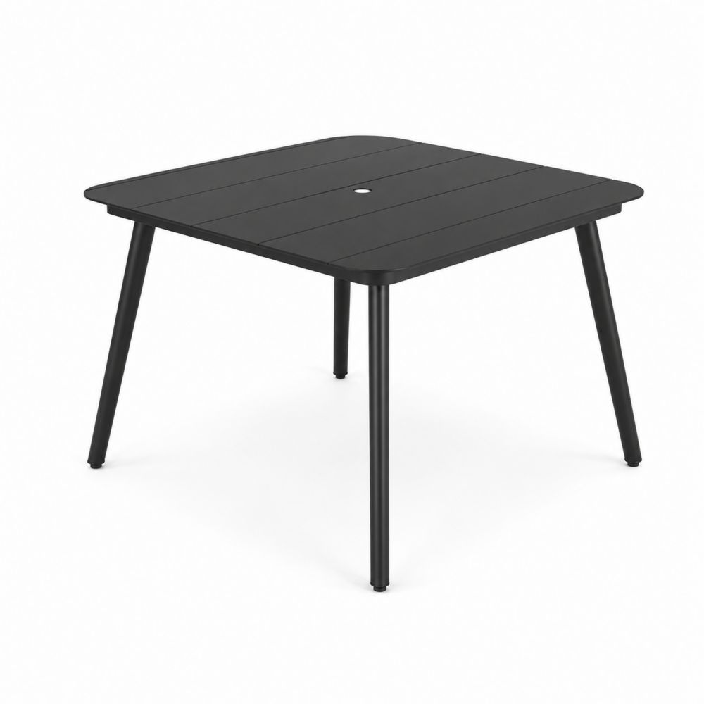 Table carrée en aluminium pour extérieur 90x90 cm Noir