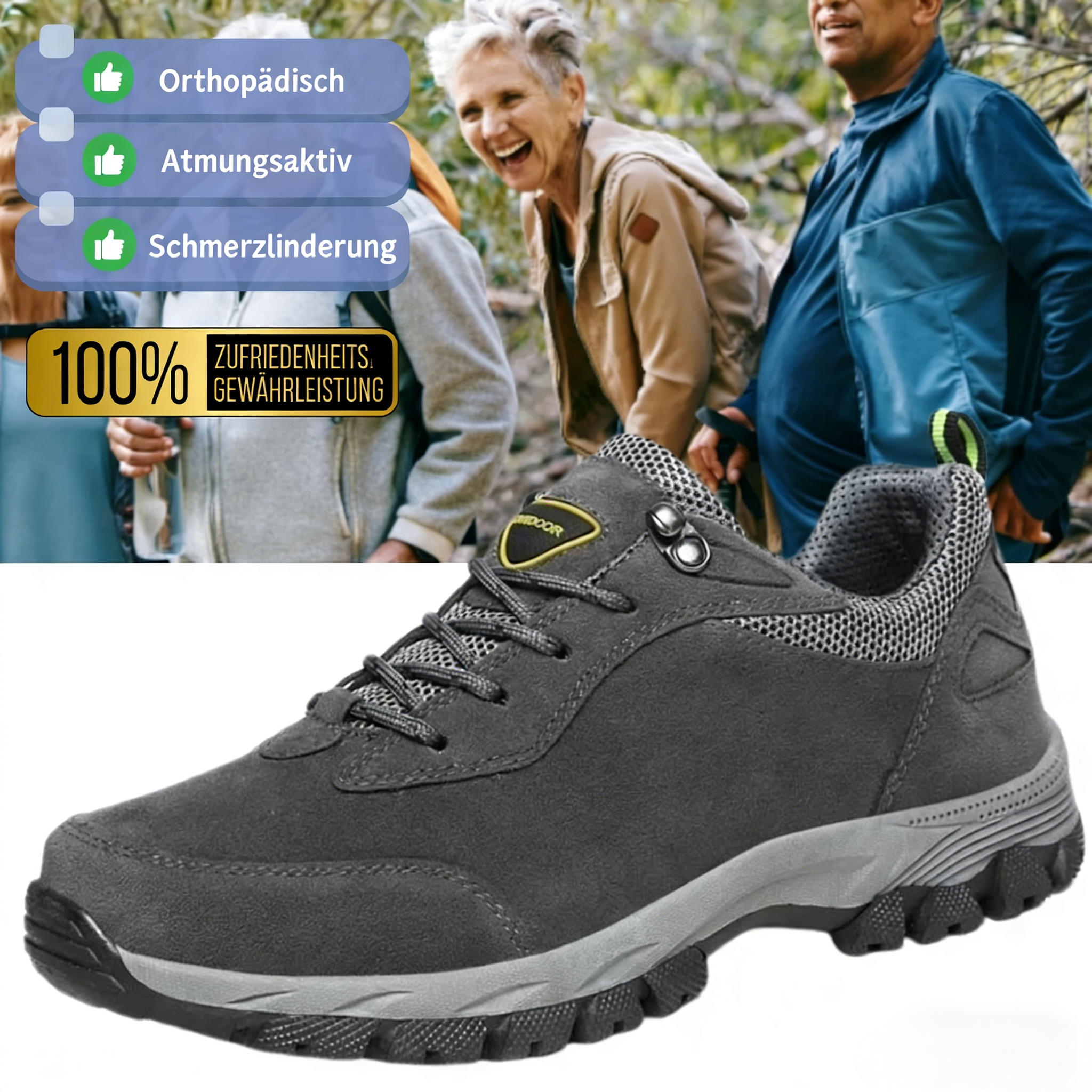 Herren Outdoor-Schuhe mit guter Fußgewölbe-Unterstützung, atmungsaktiv & bequem