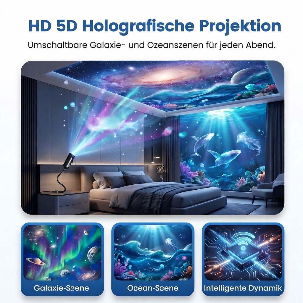 Intelligenter 5D-Projektor: Sternenhimmel & Ozean