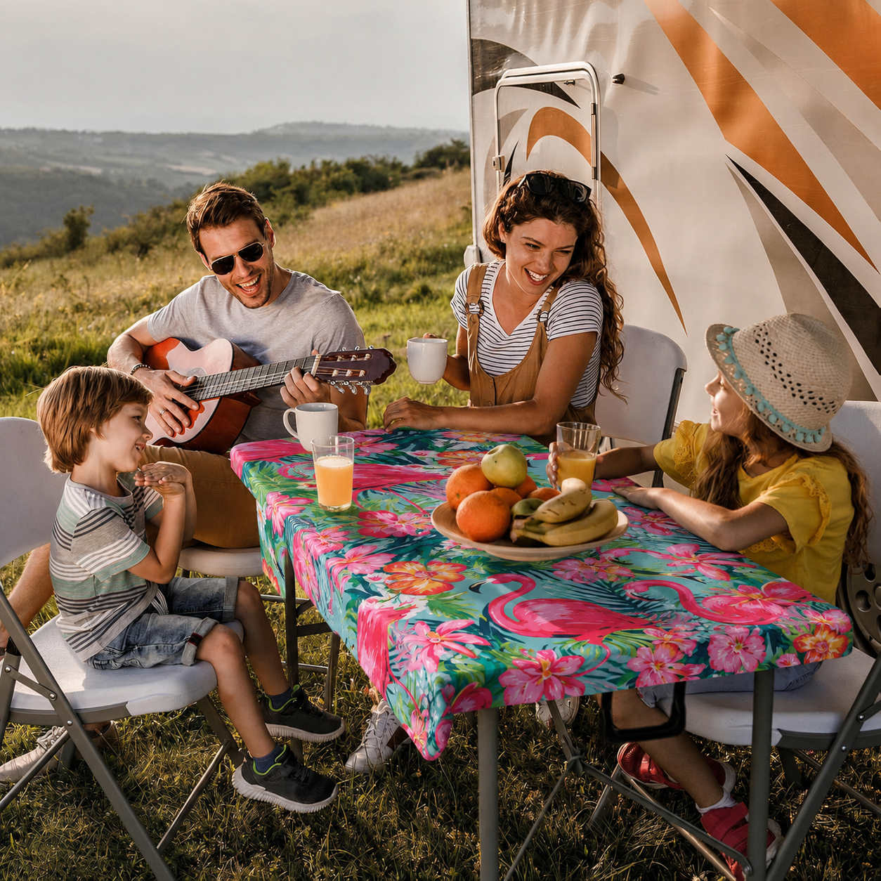 Stretch Tablecloth with Bench Covers & Carrying Bag - Waterproof Polyester Picnic Table Cover Set for Outdoor Patio Furniture
