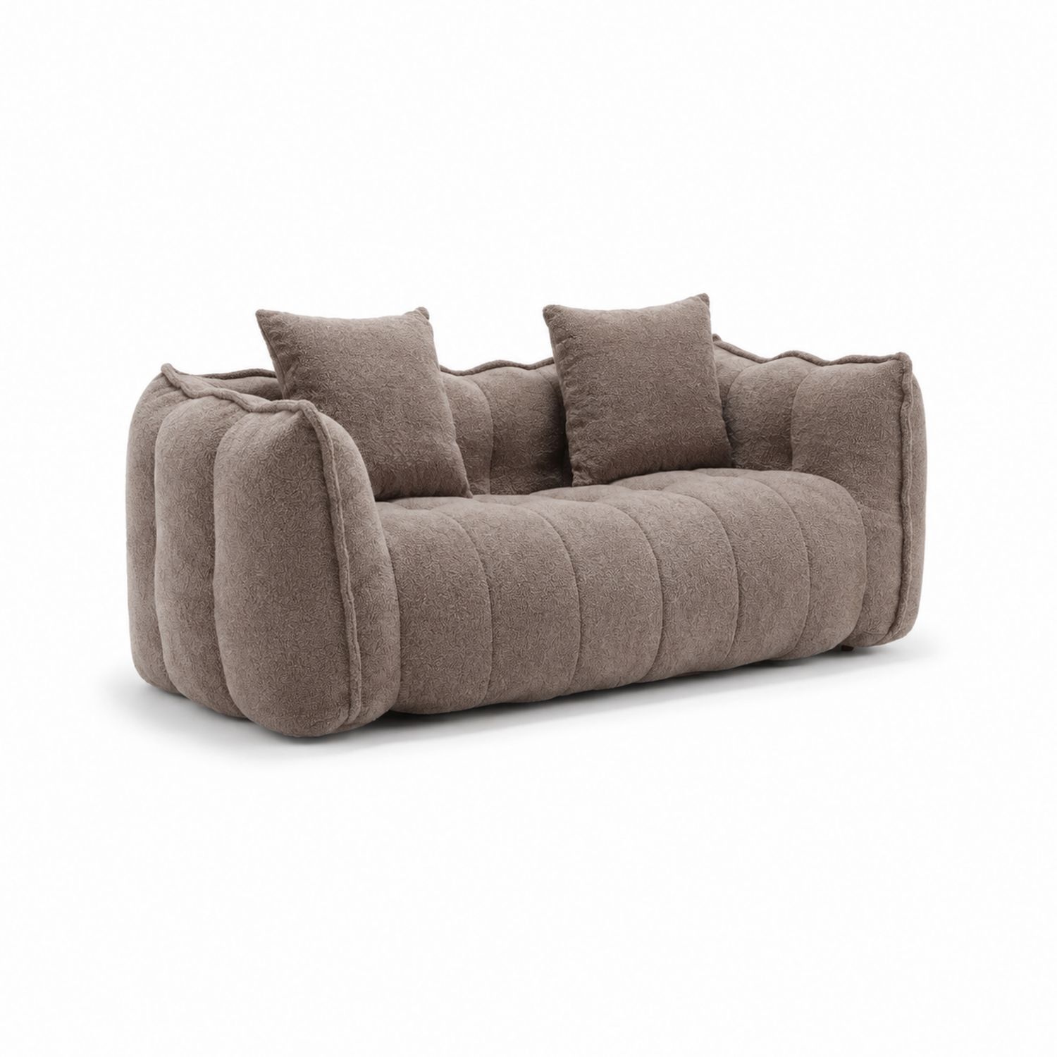 Brązowa sofa 3-osobowa z tkaniny poliestrowej