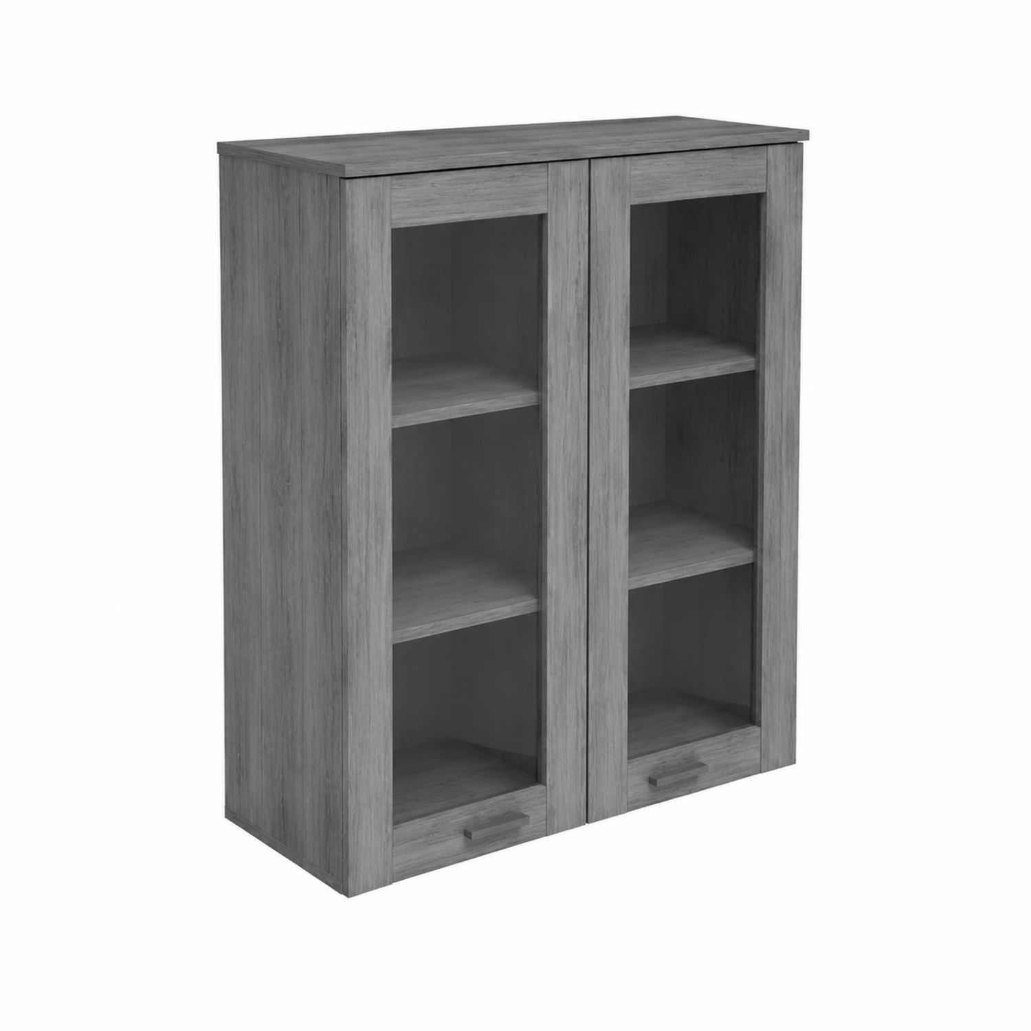 Kredens z dwoma szklanymi drzwiami z płytą wiórową 120x40x180 cm Szary
