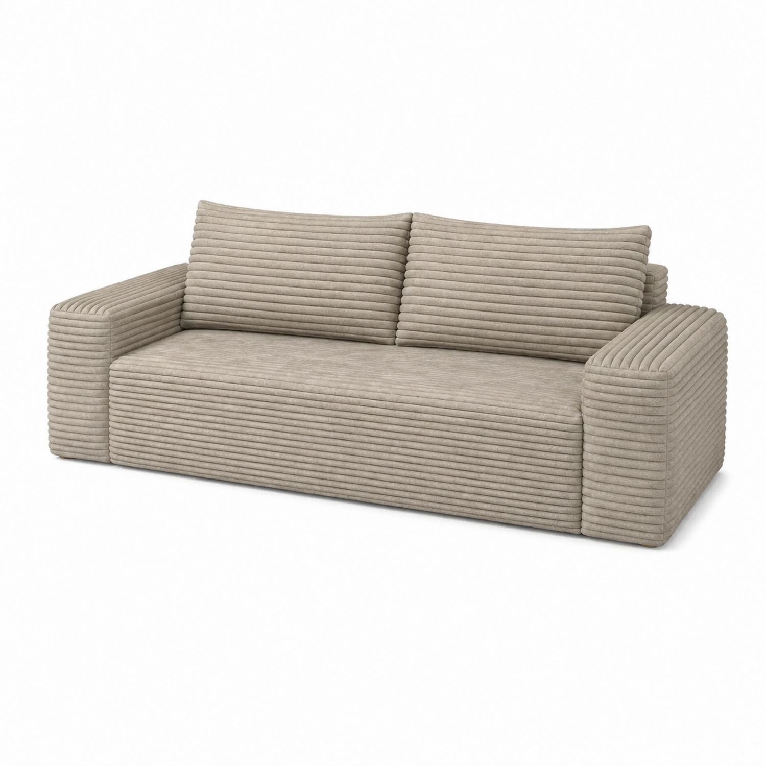 Sofa trzyosobowa sztruksowa 200x90x75 cm Beżowa