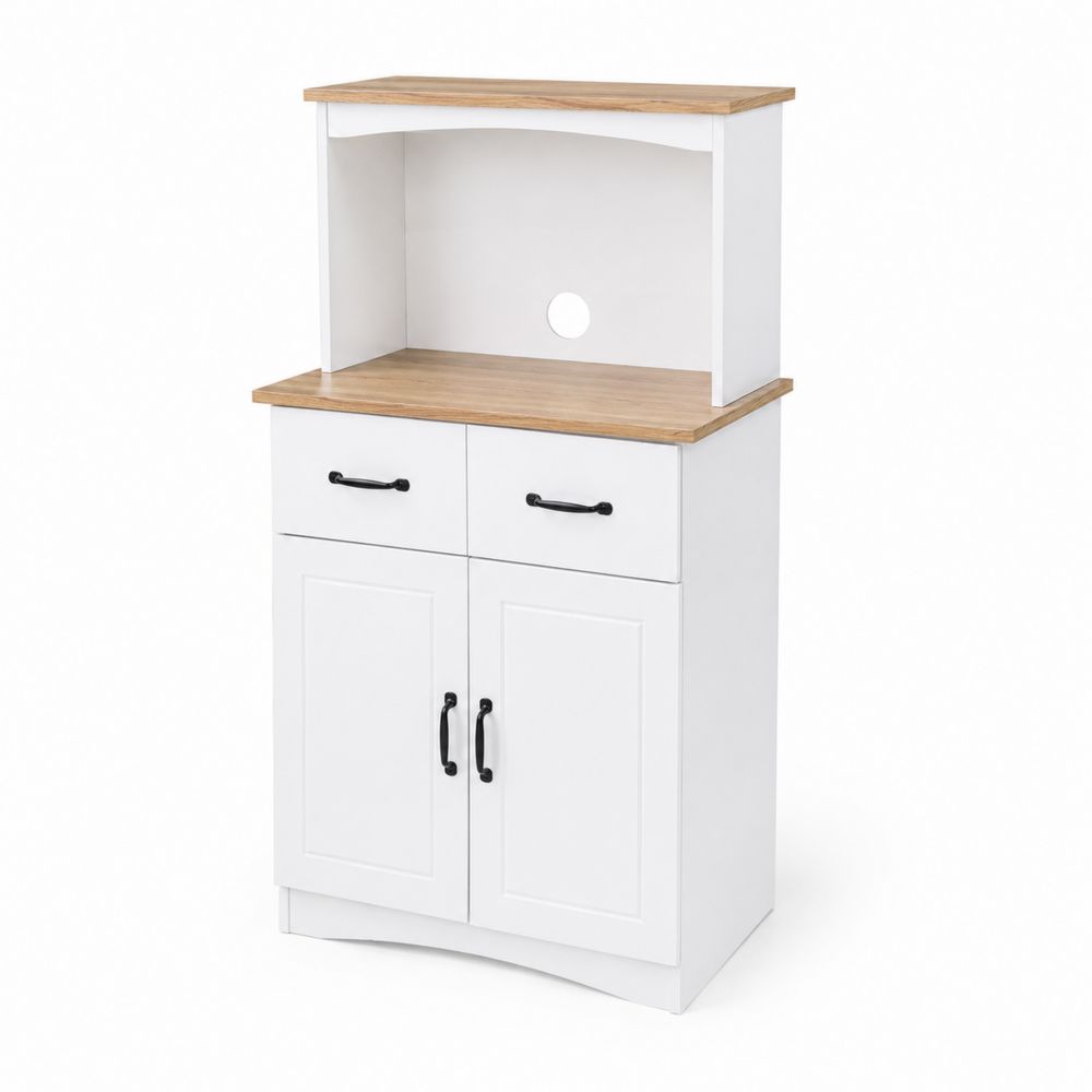 Buffet en bois MDF et Chêne Blanc 60x40x120 cm