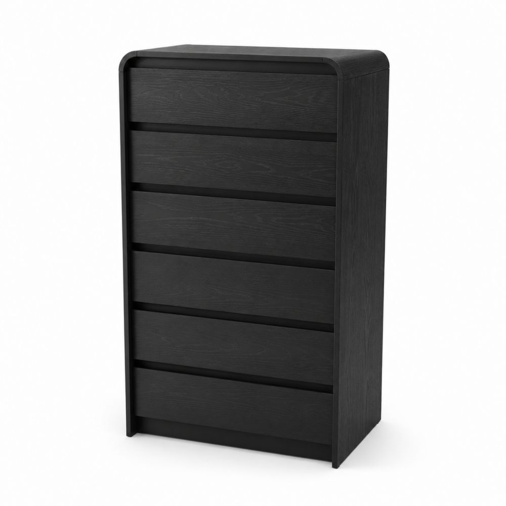 Commode en MDF avec 6 tiroirs Noire