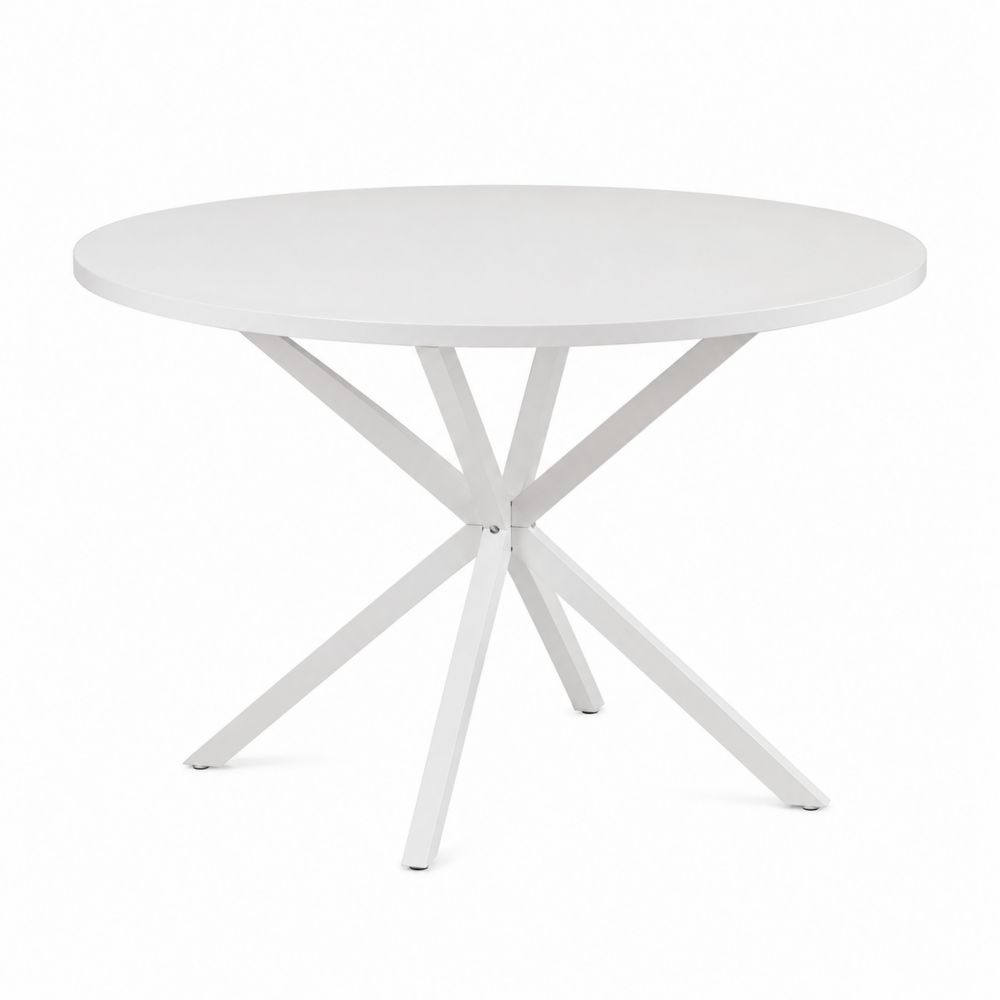 Table ronde en métal blanc D120 cm
