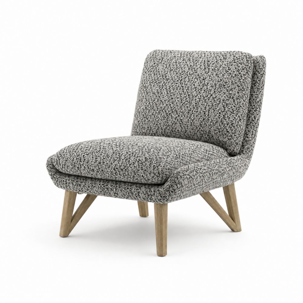 Chaise de salon en tissu avec pieds en bois massif