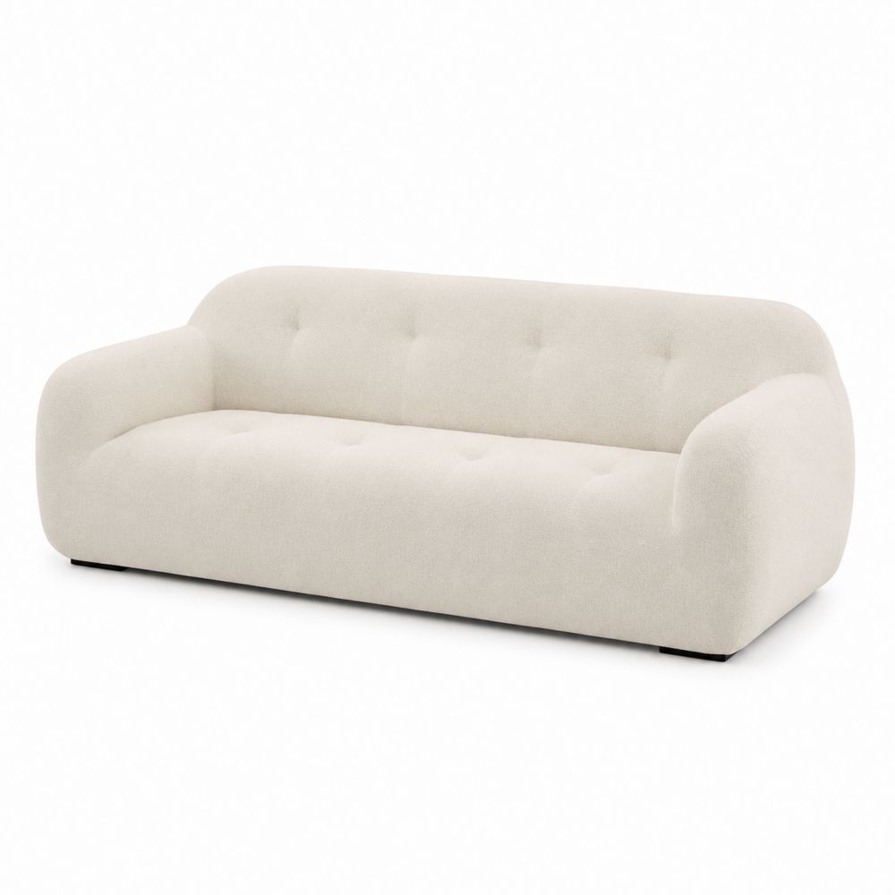 Canapé en tissu bouclé beige