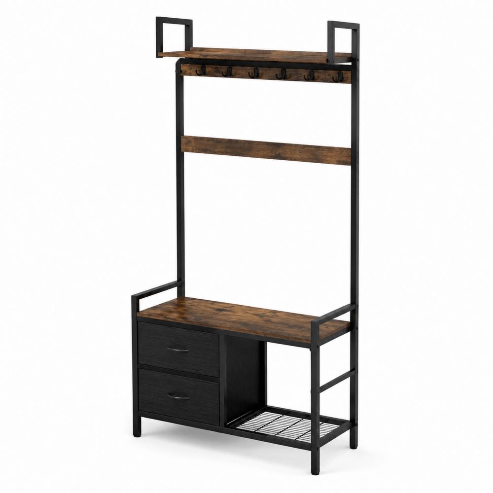 Vestiaire Métal et Bois avec Banc et Tiroirs