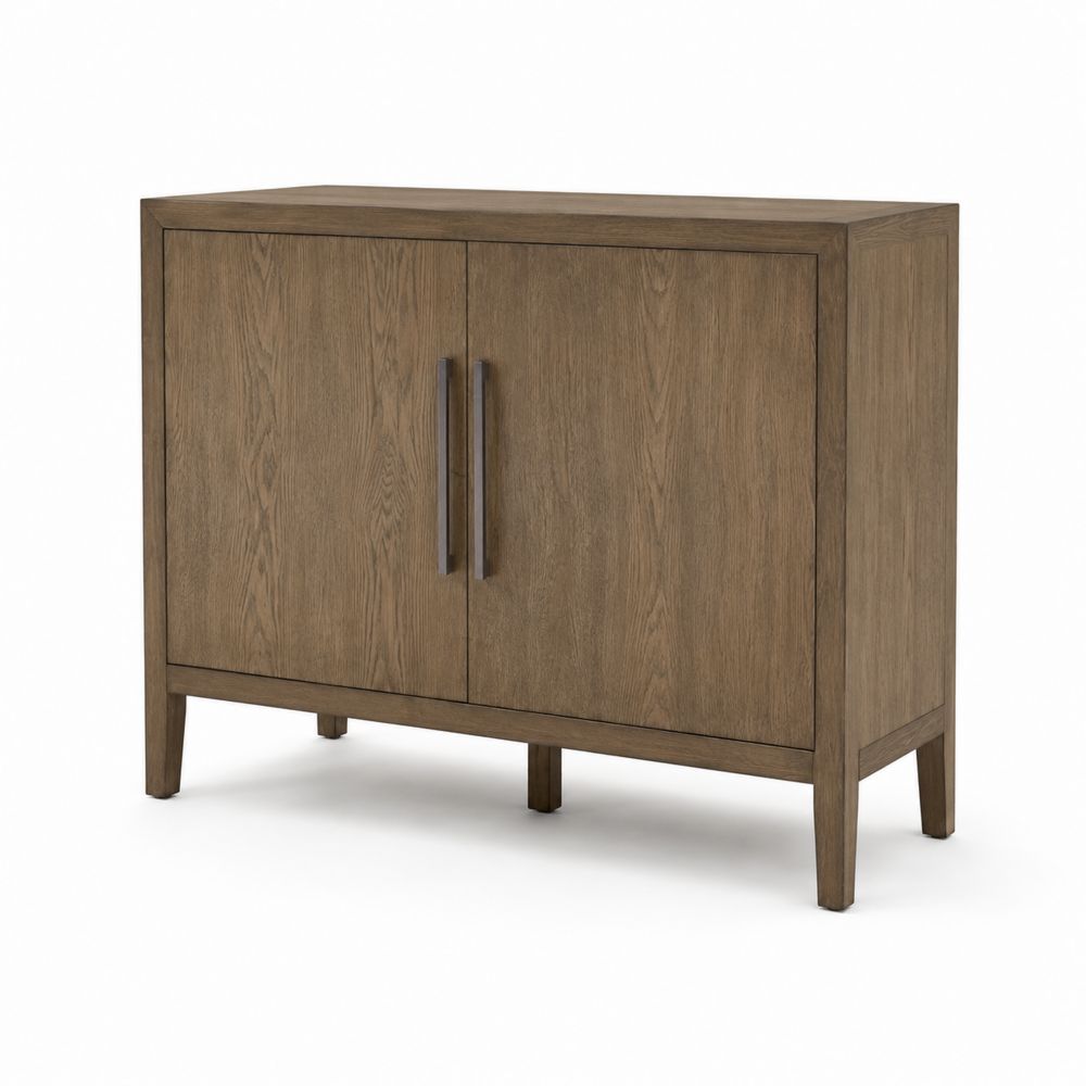Buffet en bois de chêne avec deux portes 100x80x40 cm Marron