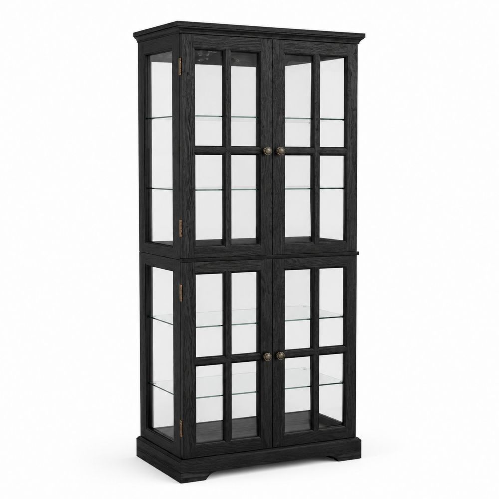 Vitrine en bois avec portes en verre trempé 200cm x 100cm x 40cm