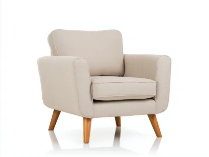 Sillones relax tapizado en tela y madera 85x80x88 cm beige para salón - diseño moderno-Maluxoliving