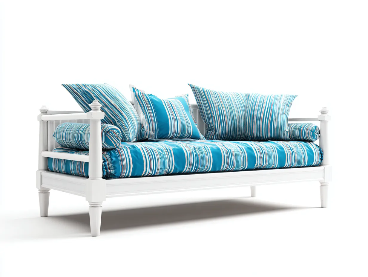 Sofás cama sofá cama madera 200x90x85 cm - blanco-azul - diseño clásico-Maluxoliving