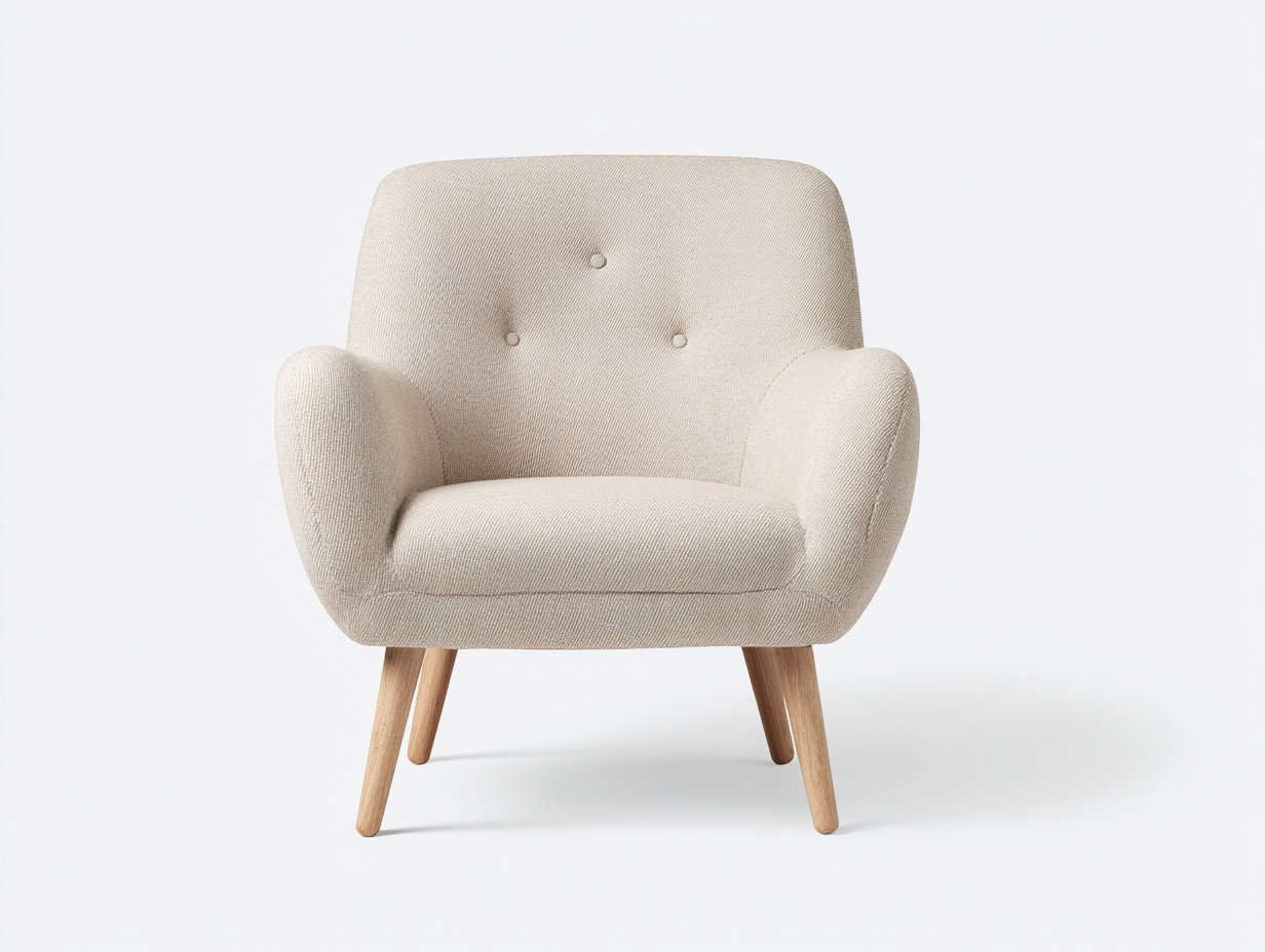Sillones relax tapizado en tela 76x80x86 cm beige-roble claro para salón - diseño moderno-Maluxoliving