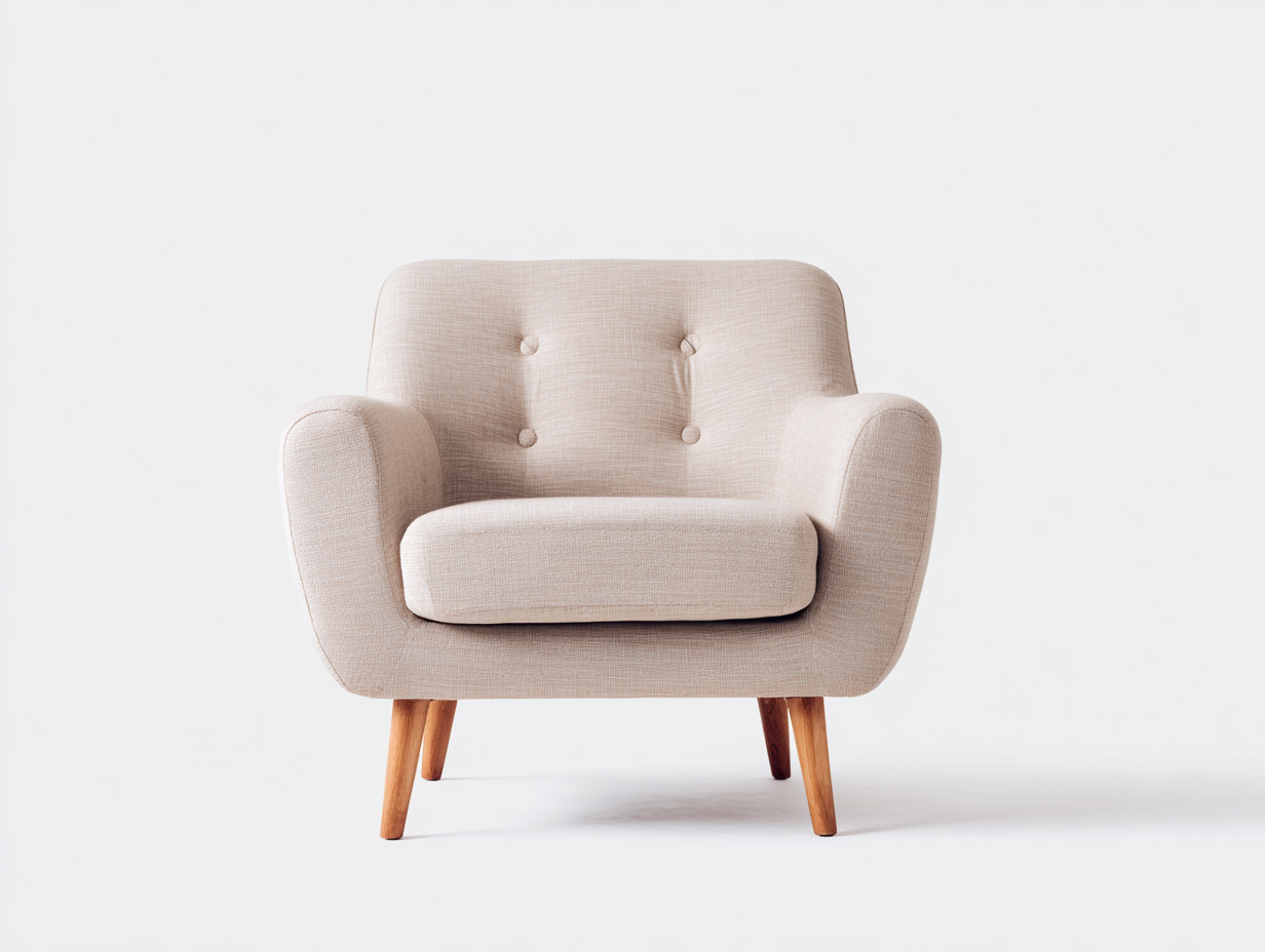 Sillones relax tapizado en tela 78x81x85 cm beige-roble claro para salón - diseño moderno-Maluxoliving