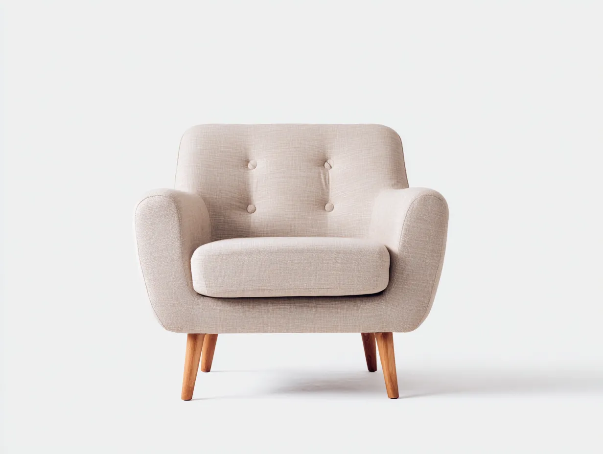 Sillones relax tapizado en tela 78x81x85 cm beige-roble claro para salón - diseño moderno-Maluxoliving