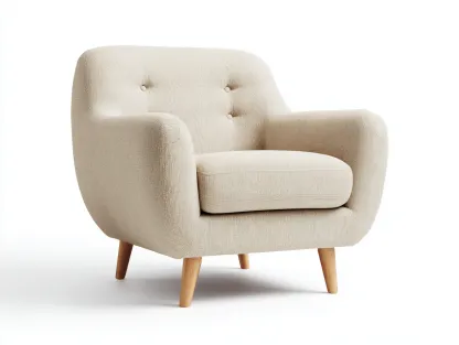 Sillones relax tapizado en tela 78x82x84 cm beige-roble claro para salón - diseño moderno-Maluxoliving
