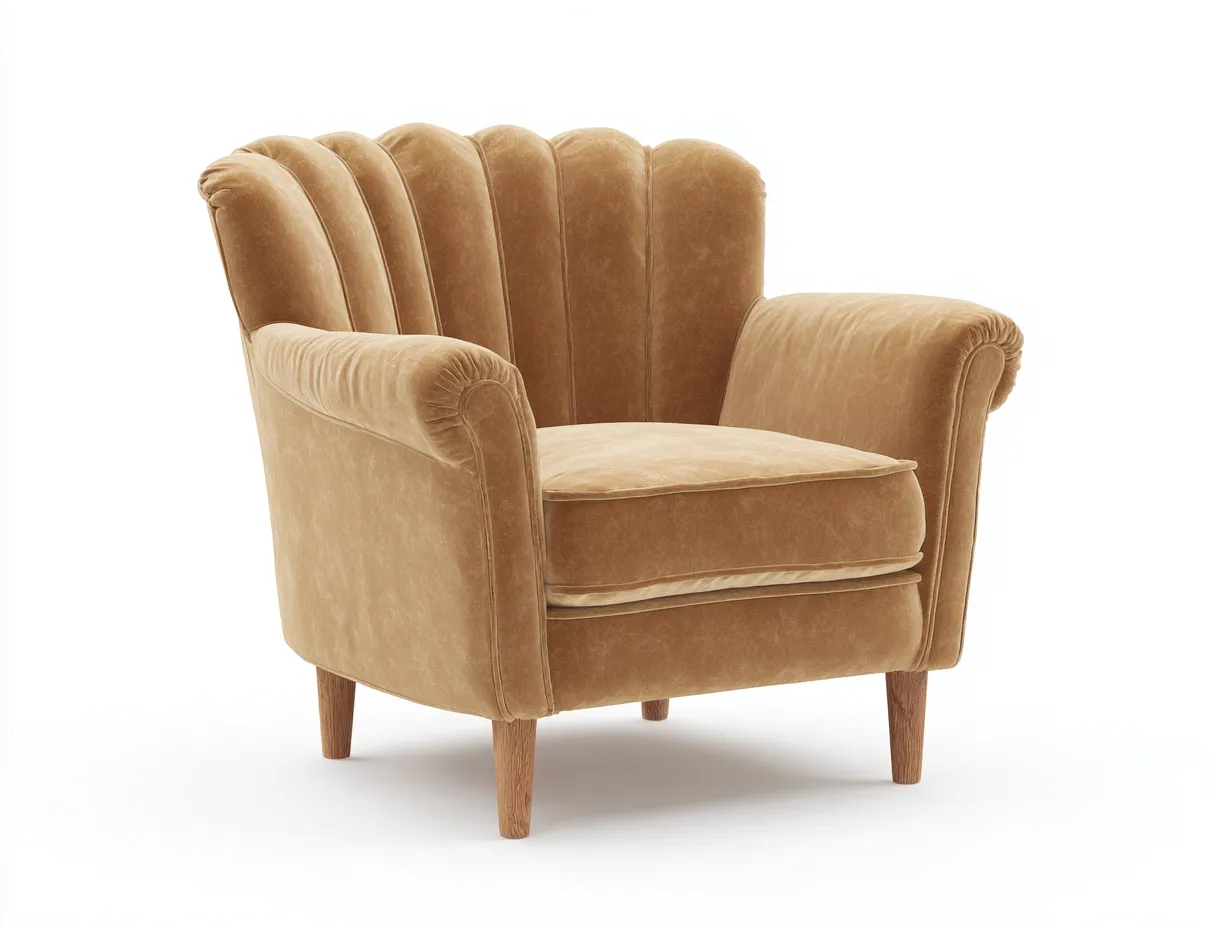 Sillones relax sillón tela 80x85x90 cm beige clásico acolchado cómodo-Maluxoliving