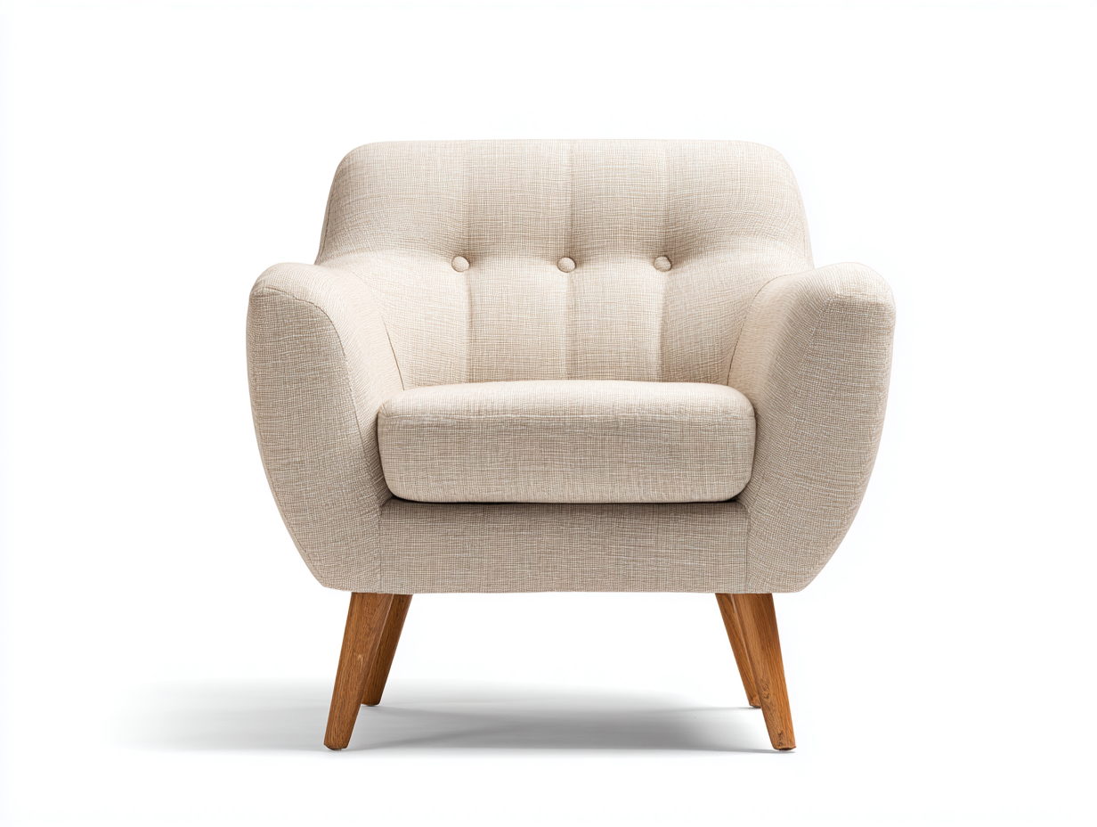 Sillones relax tapizado en tela y madera 80x75x85 cm beige para salón - diseño moderno-Maluxoliving