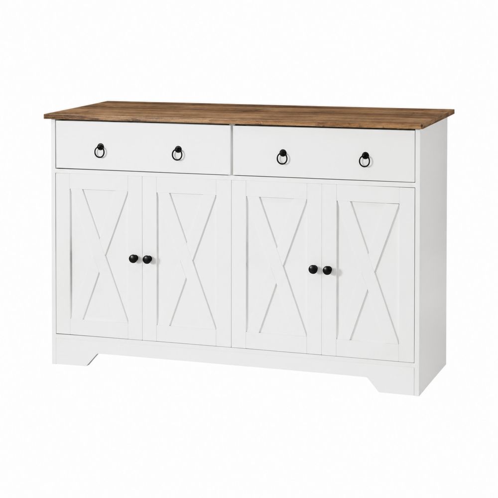 Buffet en bois composite et MDF avec dessus chêne