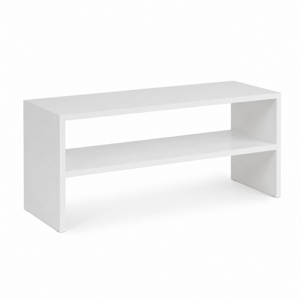 Banc de salon rectangulaire en bois MDF blanc 100x40x45 cm