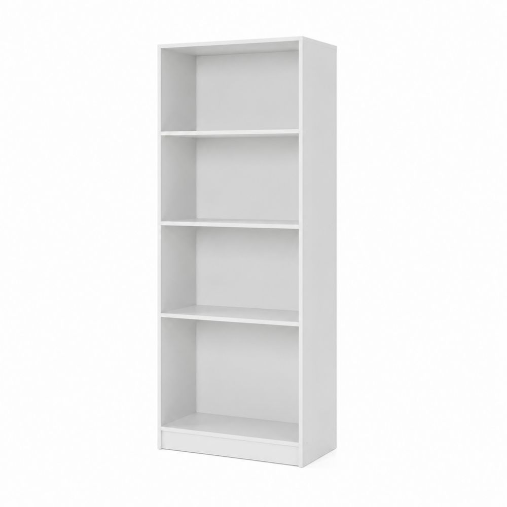 Bibliothèque blanche en bois avec 4 étagères 180 cm