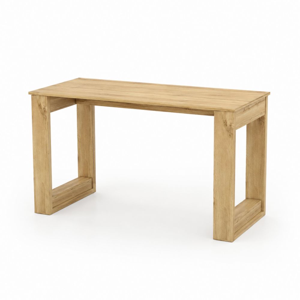 Bureau rectangulaire en bois chêne clair 120x60x75 cm