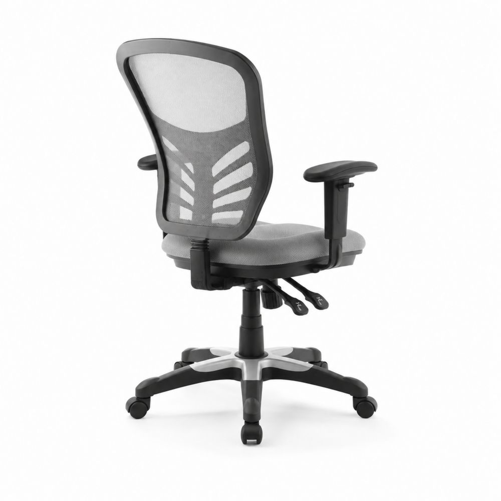 Chaise de bureau en maille avec accoudoirs réglables Gris