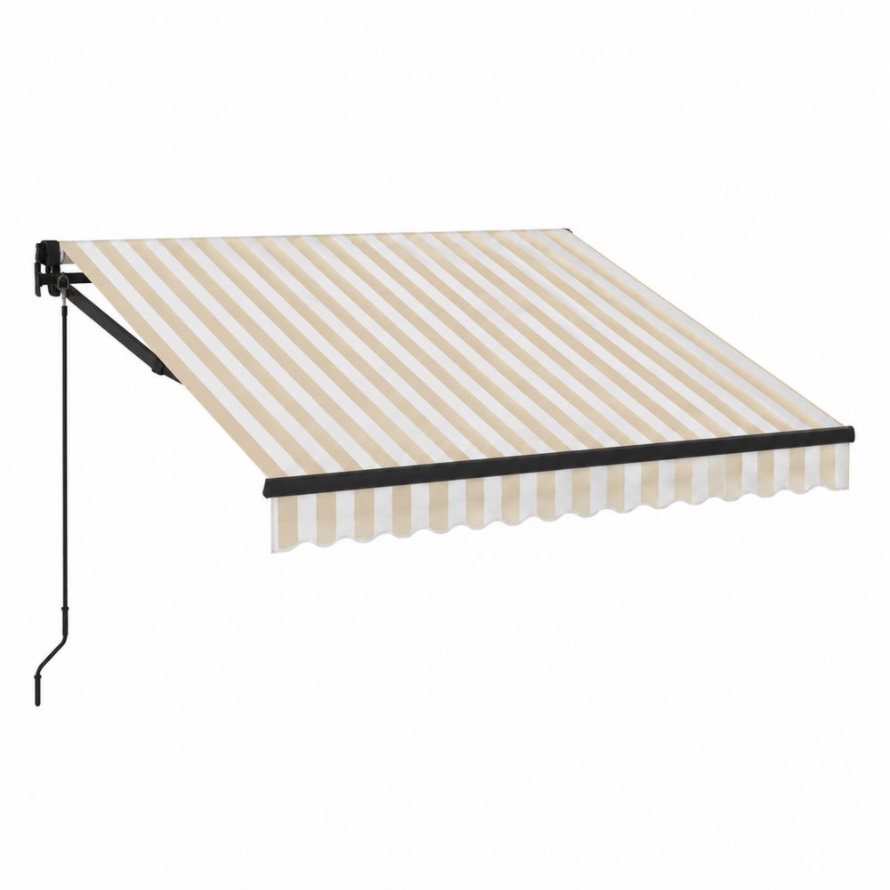Store Banne Rayé Beige Aluminium Polyester