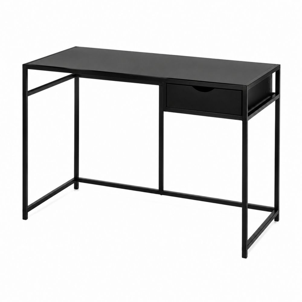 Bureau en métal avec tiroir noir