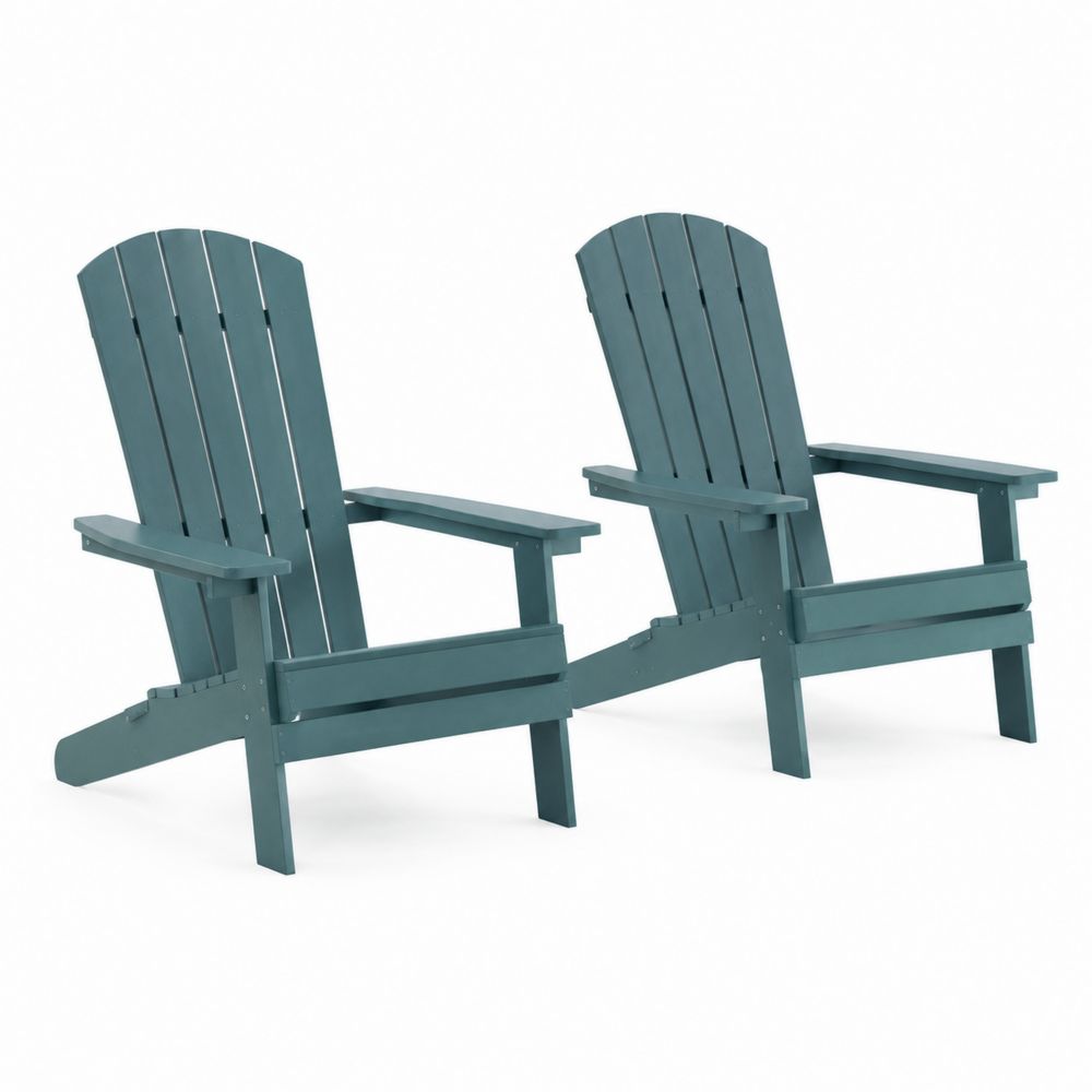 Lot de 2 chaises Adirondack en bois pour extérieur - Vert