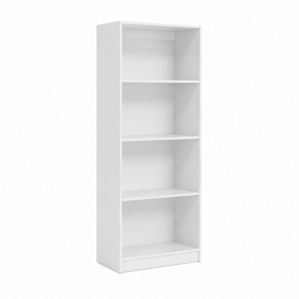 Bibliothèque blanche en bois composite 163x60x24 cm