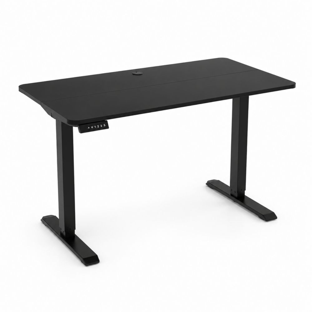 Bureau réglable en bois MDF et acier noir