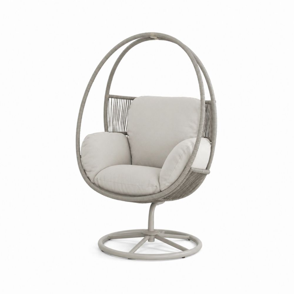 Chaise suspendue en aluminium et corde avec coussins en polyester Beige